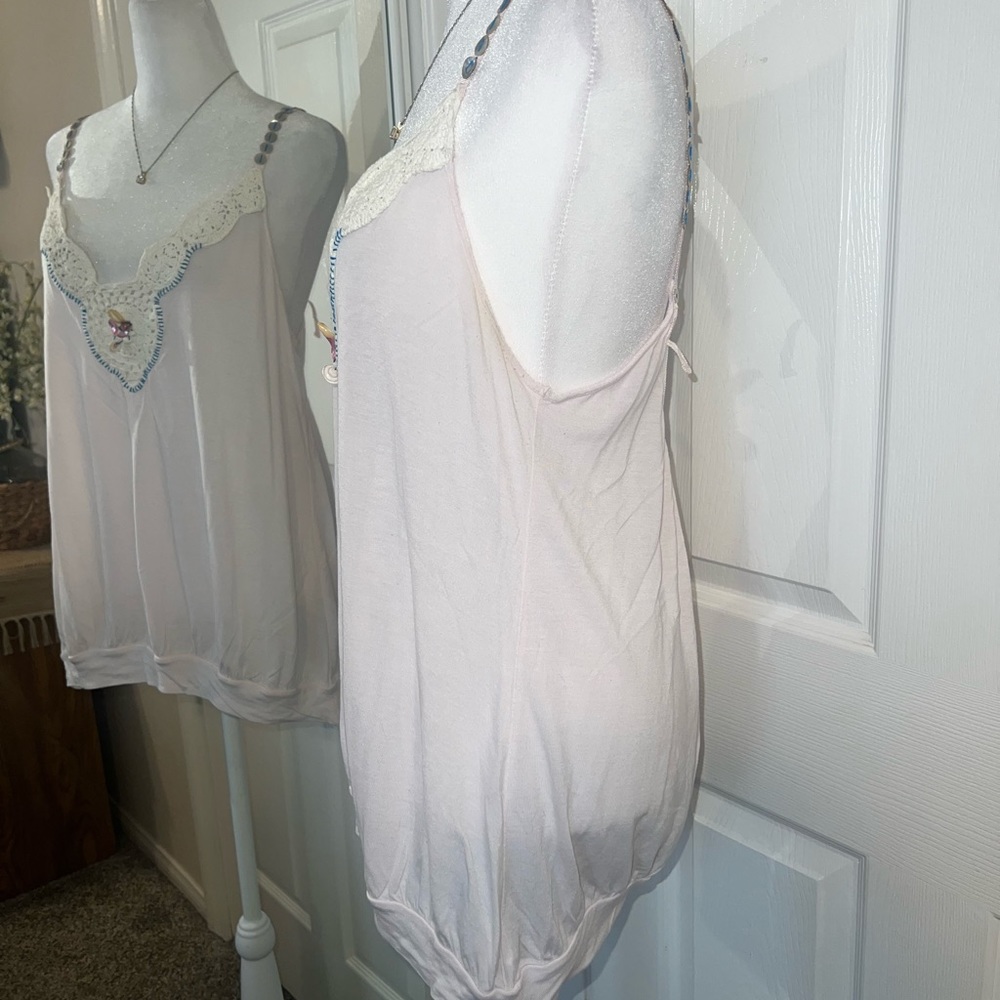 Vintage Free People Crochet Shell Camisole Size M - Picture 6 of 12